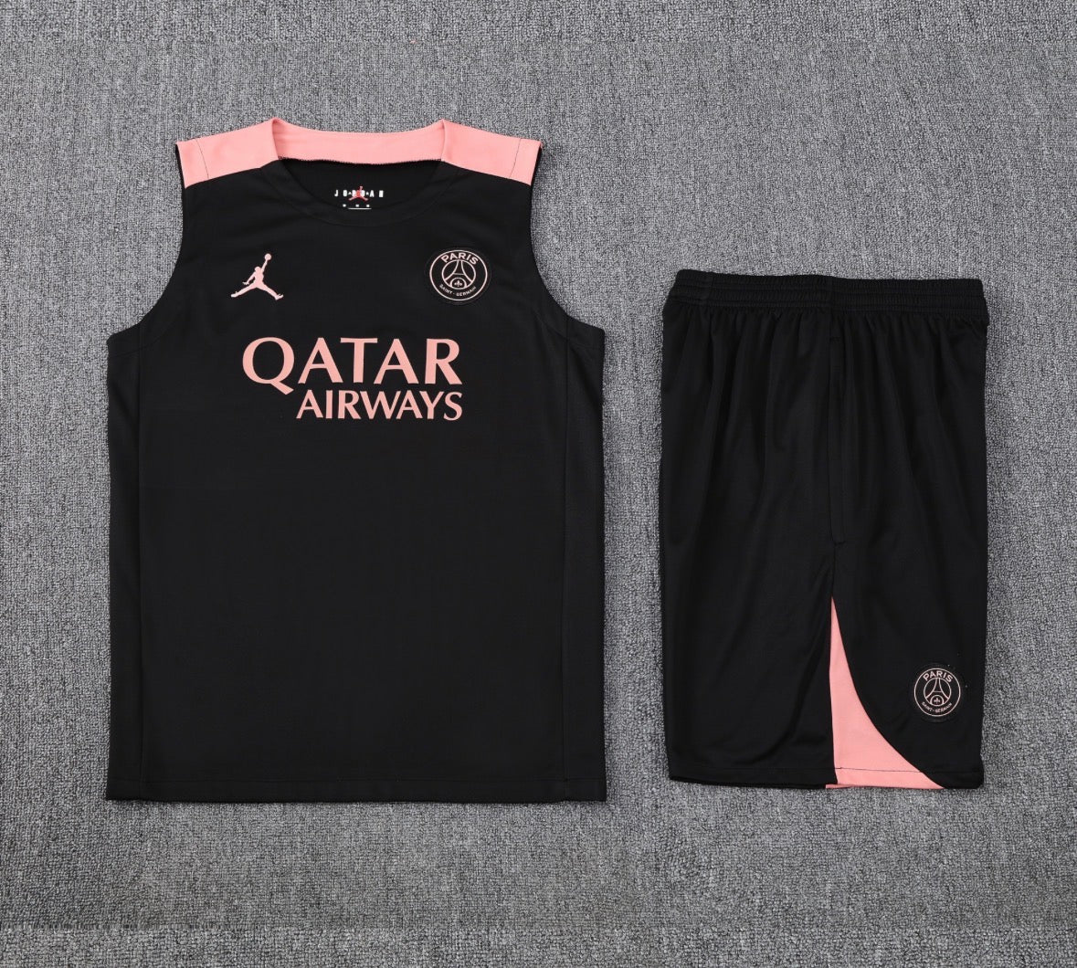 PSG 25/26 Sleeveless Tracksuit - Black and Pink
