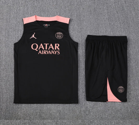 PSG 25/26 Sleeveless Tracksuit - Black and Pink