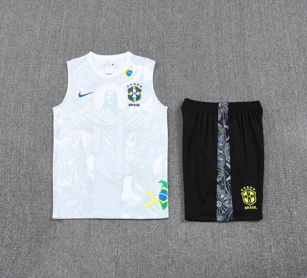 Brazil 2026 Christ the Redeemer Sleeveless Tracksuit - White