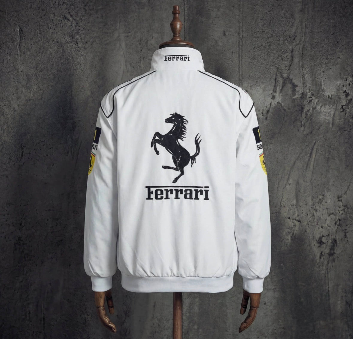 Ferrari Scuderia Shell UPS White Red Vintage F1 Racing Jacket