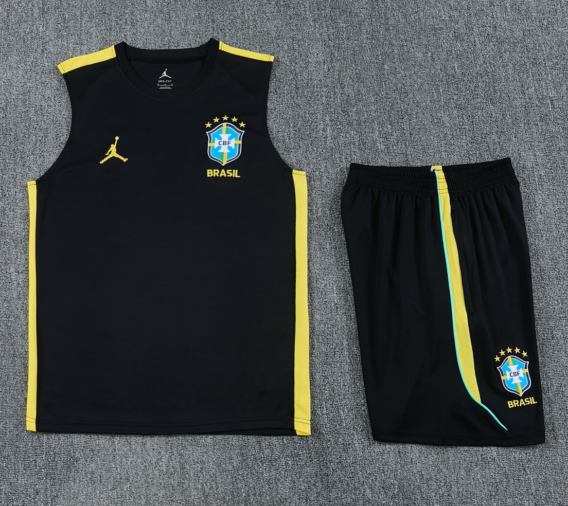 Brazil 2026 Sleeveless Tracksuit - Black
