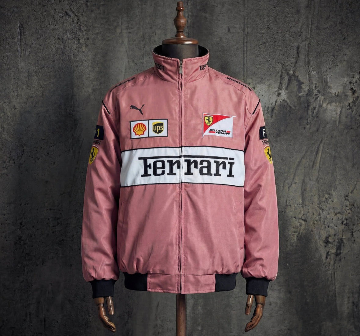 Ferrari Scuderia Puma Shell UPS Pink Vintage F1 Racing Jacket
