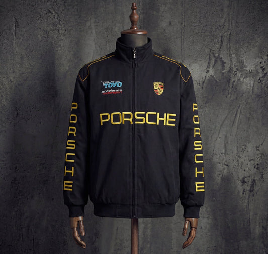Porsche Vintage Racing Jacket Black Gold