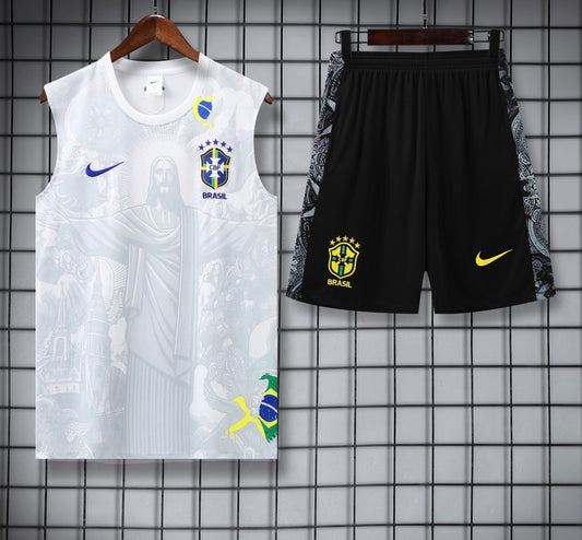 Brazil 2026 Christ the Redeemer Sleeveless Tracksuit - White