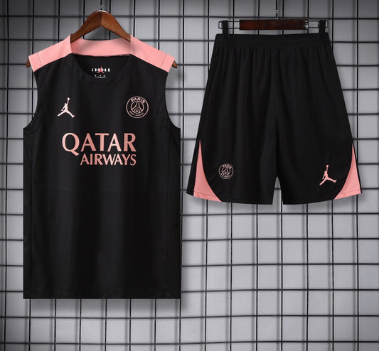 PSG 25/26 Sleeveless Tracksuit - Black and Pink