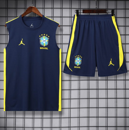 Brazil 2026 Sleeveless Tracksuit - Navy