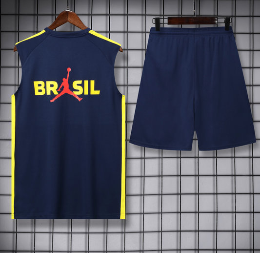 Brazil 2026 Sleeveless Tracksuit - Navy