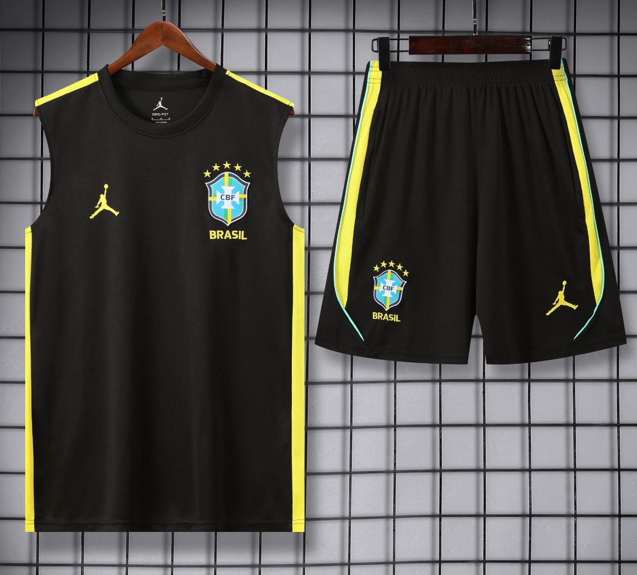 Brazil 2026 Sleeveless Tracksuit - Black