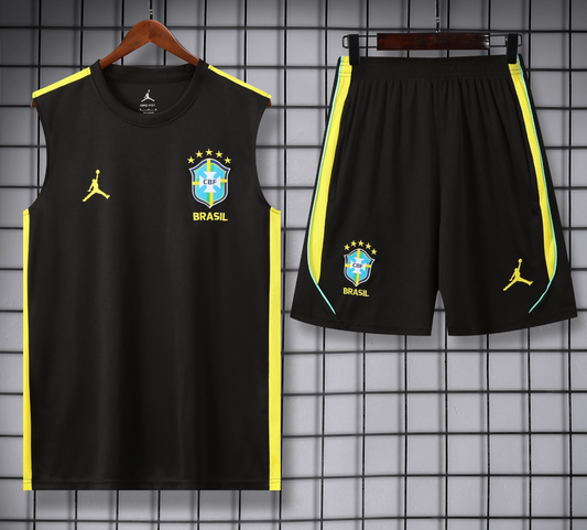 Brazil 2026 Sleeveless Tracksuit - Black