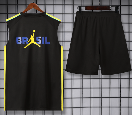 Brazil 2026 Sleeveless Tracksuit - Black
