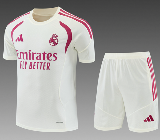 Real Madrid 26/27 Short Sleeve Tracksuit - White