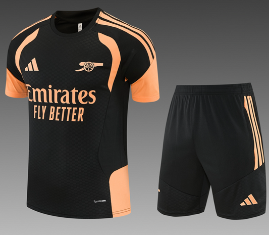 Arsenal 26/27 Short Sleeve Tracksuit – Black/Orange