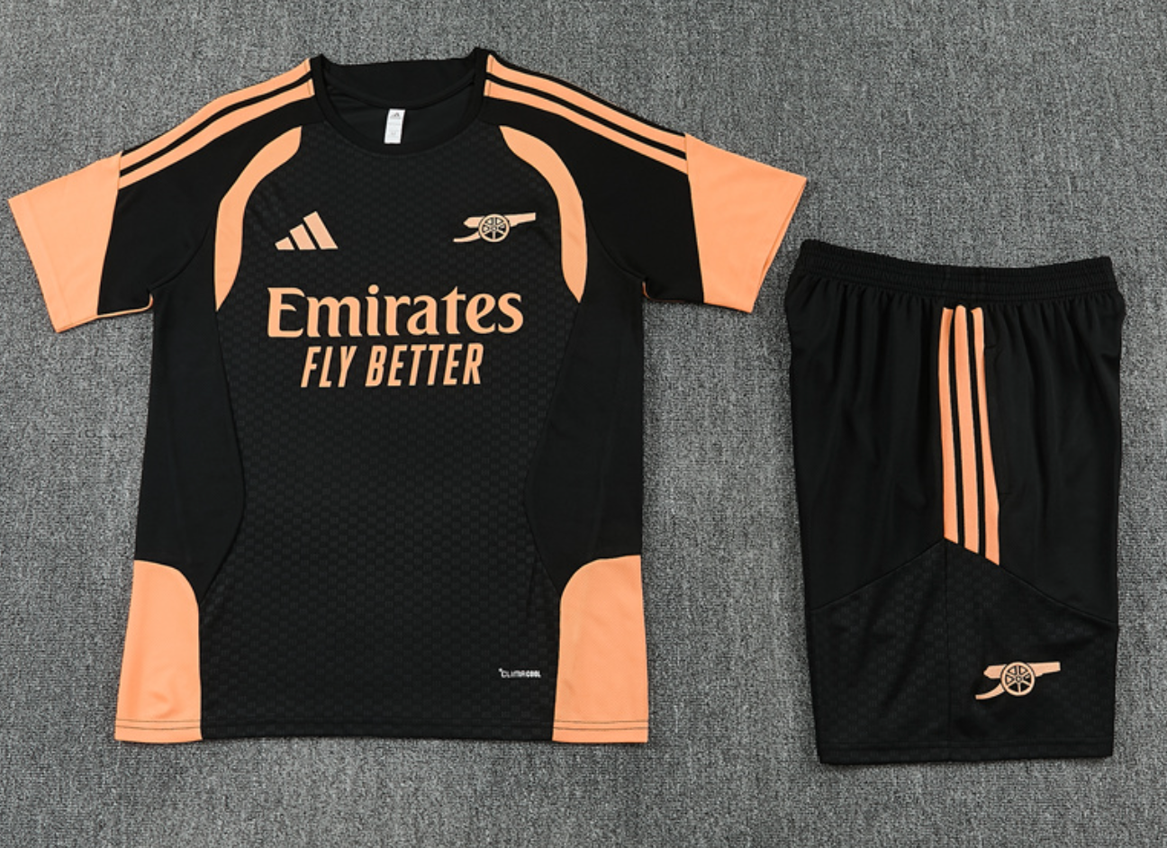 Arsenal 26/27 Short Sleeve Tracksuit – Black/Orange